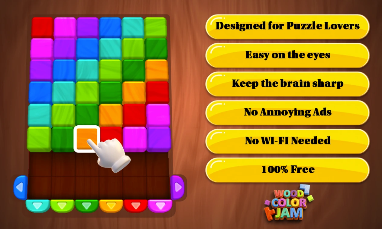 Wood Color Jam - Block Puzzle